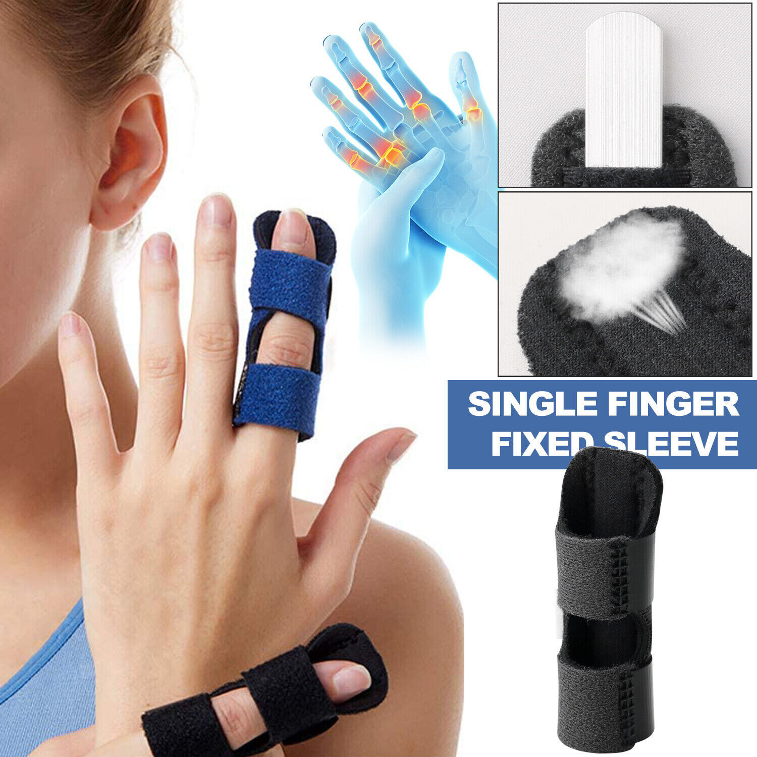 3pcs Trigger Finger Splint Straightener Corrector Support Brace Protector Relief