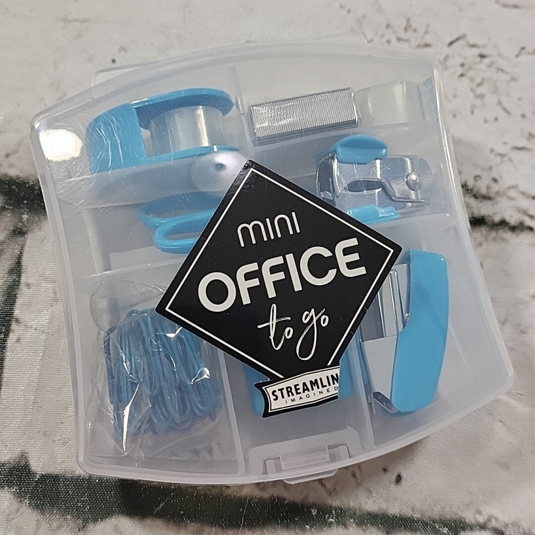 New Mini Office To Go Stationery Set Blue Streamline