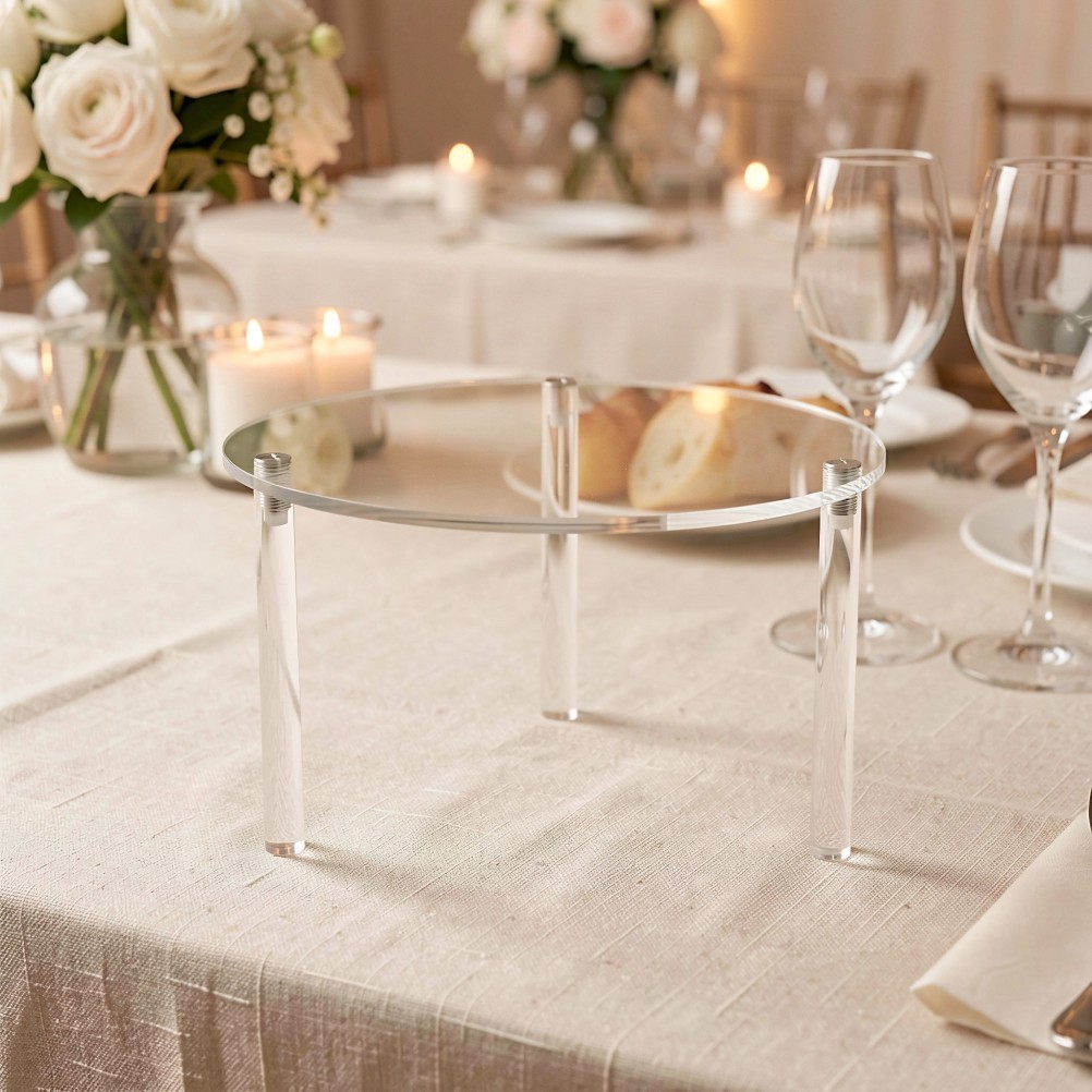 3pcs Round Acrylic Display Riser, Clear Pedestal Riser Board, 6"