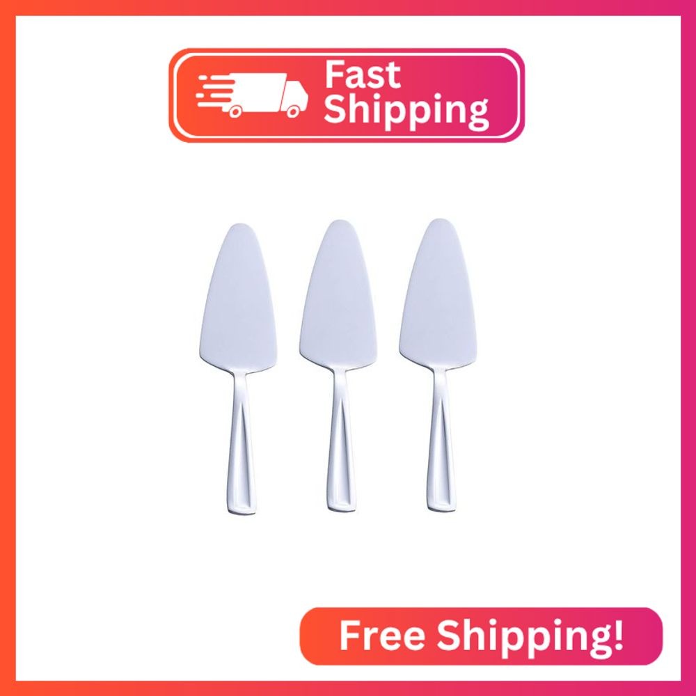 GoGeiLi Pie Cake Server, 9.3-inch Stainless Steel Pizza Pastry Server Set of 3,