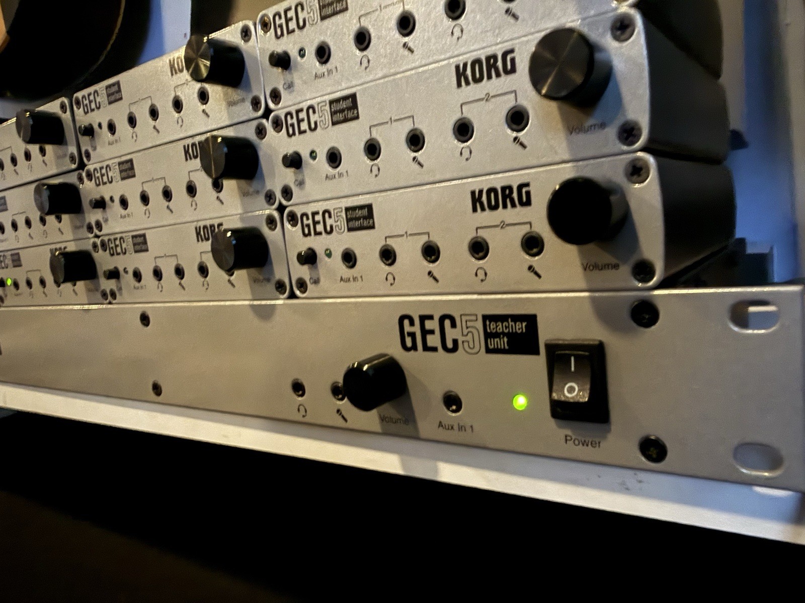 Korg GEC5 Ethernet Group Audio Education Sys.  1 teacher, 9 student units.