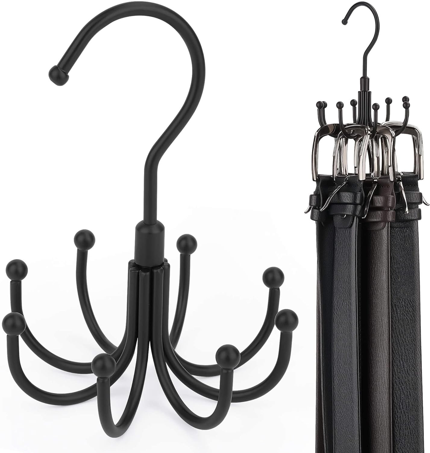 Belt Hanger, Rotatable Belt Rack Closet Accessories Organizer, Maximum 24 Storag