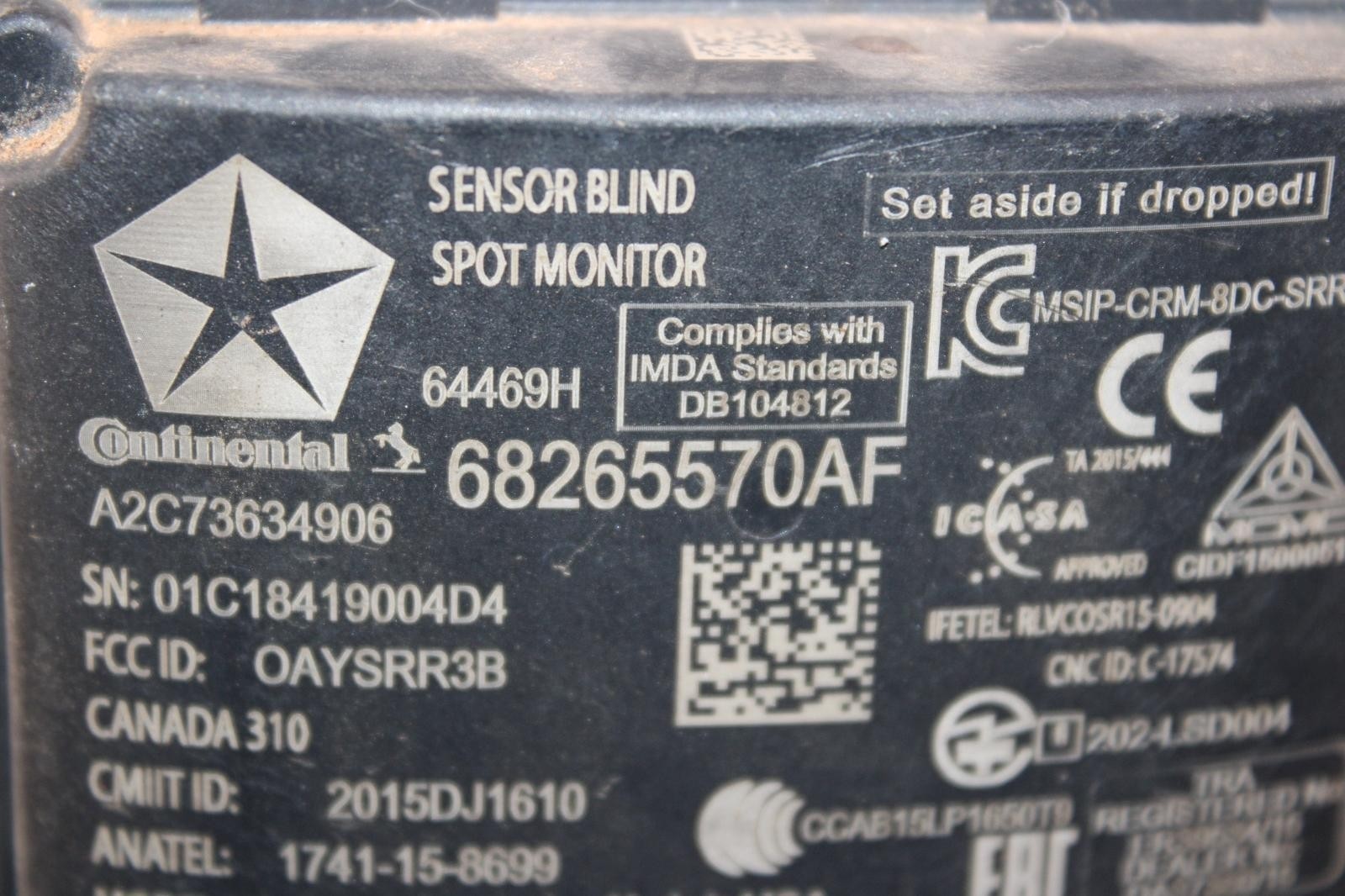 16-20 Grand Cherokee Electronic Rear Driver Blind Spot Control Module Unit OEM