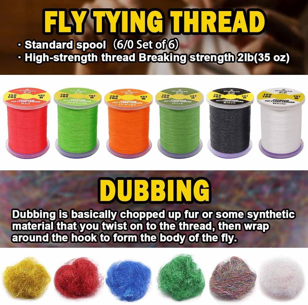 Fly Tying Starter Kit with Tools and Materials for Lure Building
