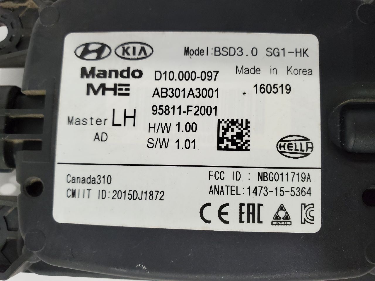 2017 Hyundai Elantra OEM Left Driver Side Blind Spot Module