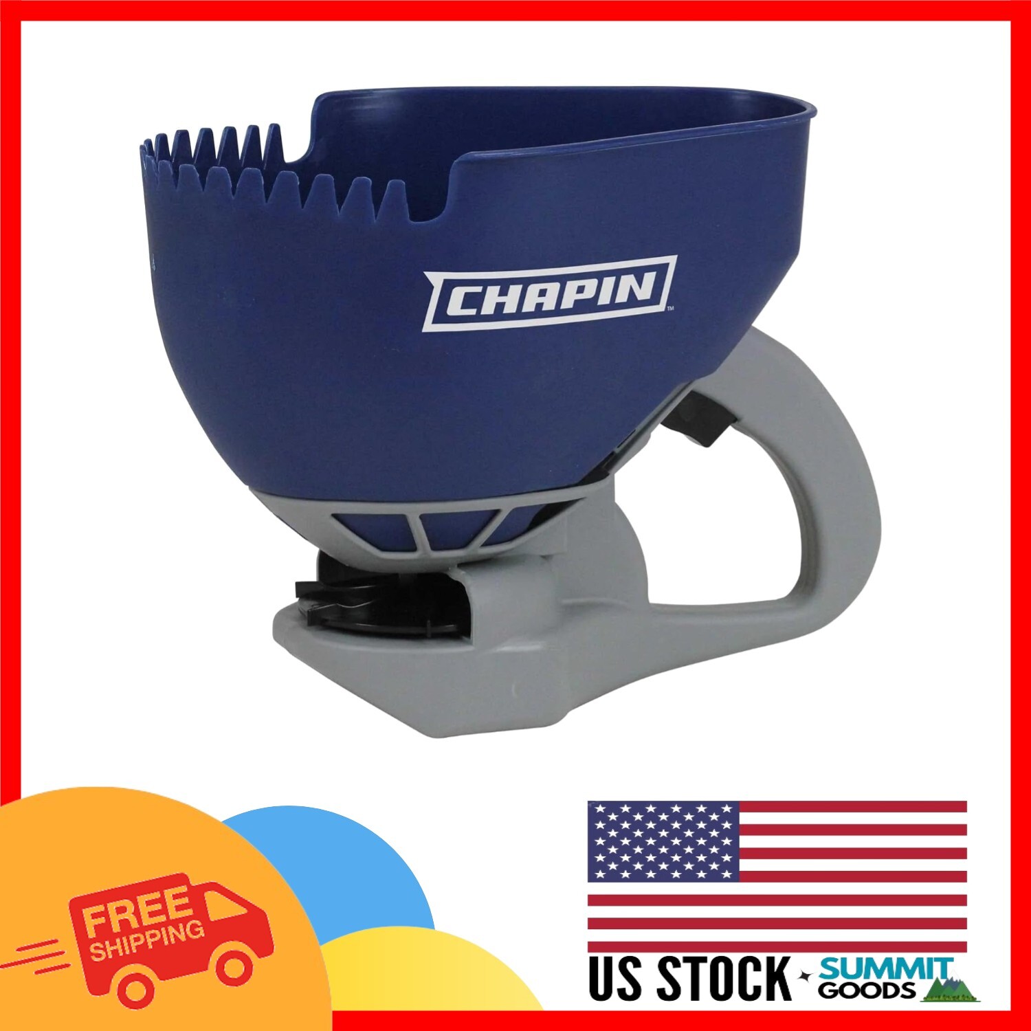Blue 1.6L Ice Melt Spreader - One-Handed Operation for Quick Winter Solutions
