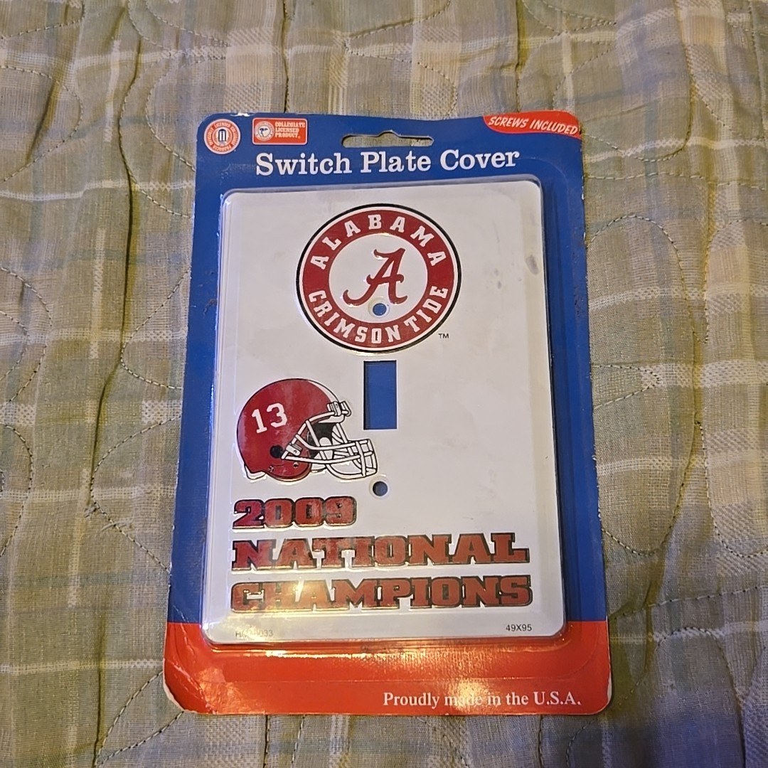 2009 CHAMPS ALABAMA TIDES Single Metal Light Switch Plate /Screws (Oversized)