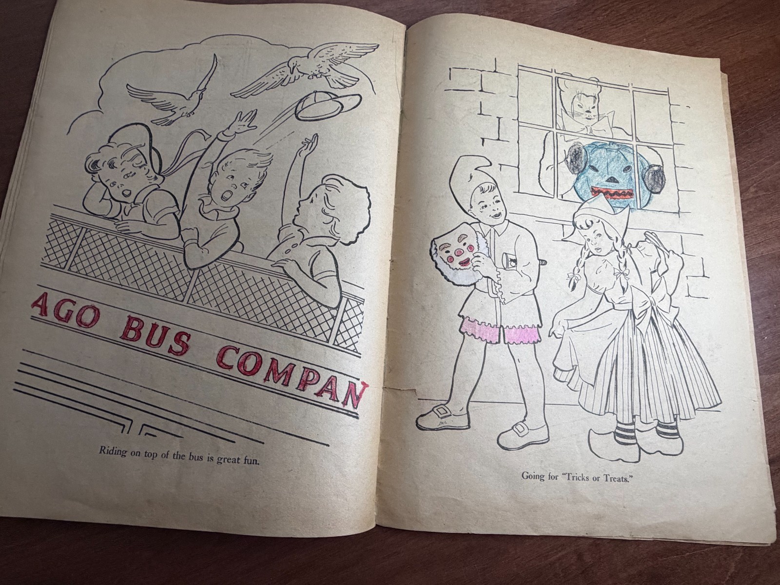 1960's Large Wise Owl Coloring book. (Q)