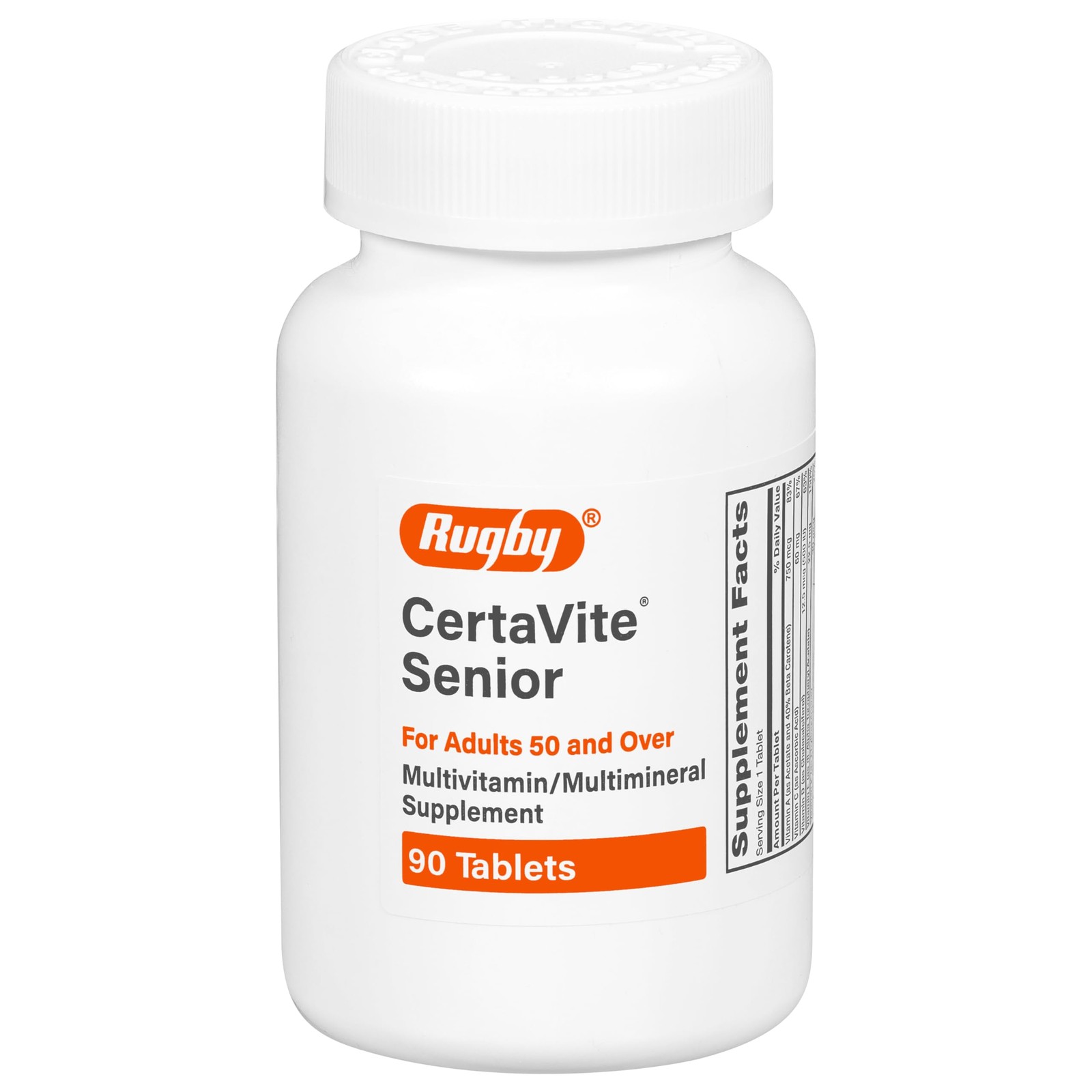 Rugby CertaVite Senior Multivitamin/Multimineral 90 Count (Pack of 1), Silver