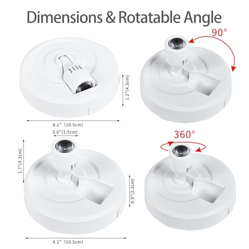 Wireless LED Spotlight Indoor with Chargeable 2 Pack Rechargeable White-A