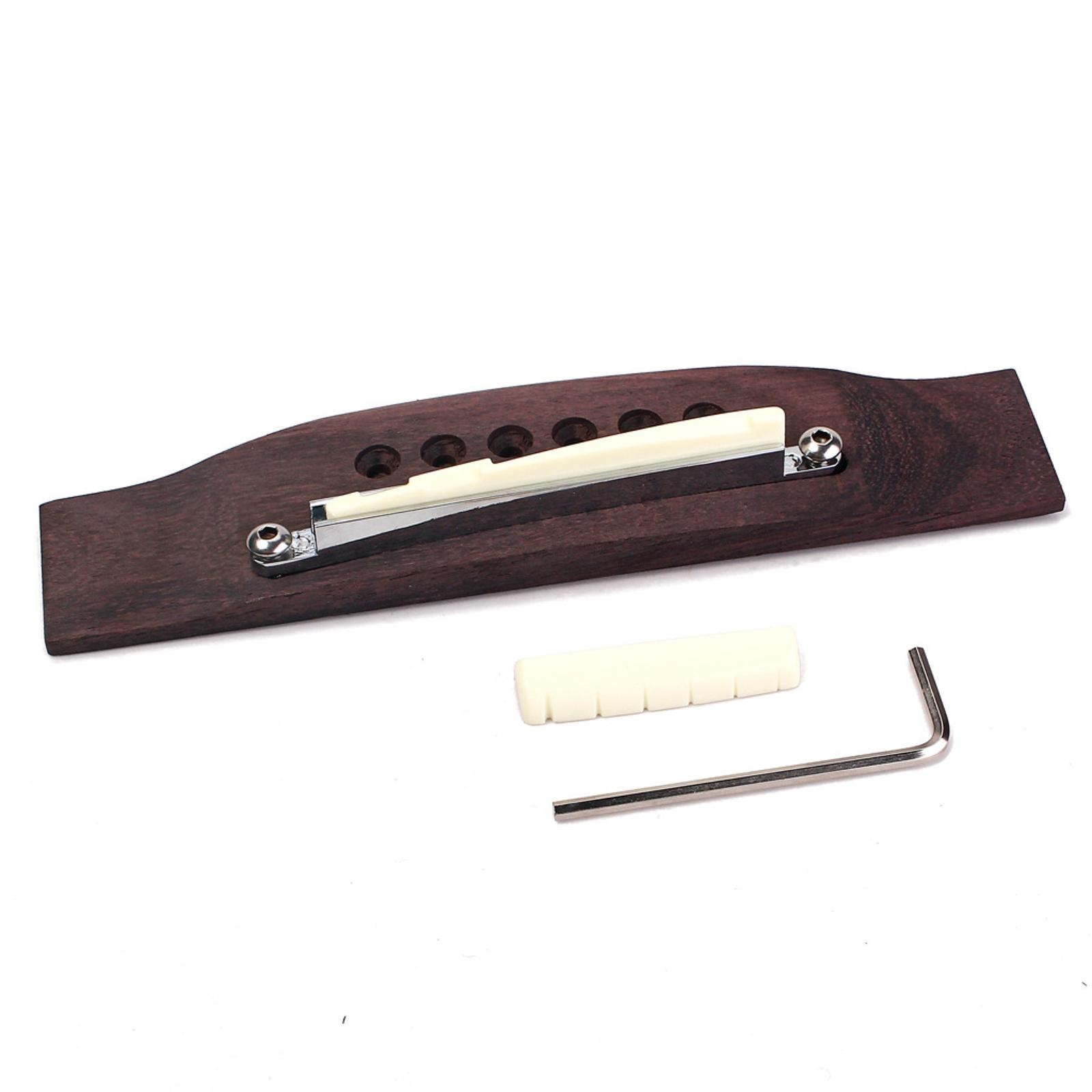Adjustable Shaft Rosewood Guitar Bridge Saddle Nut Kit For Acoustic Guitar