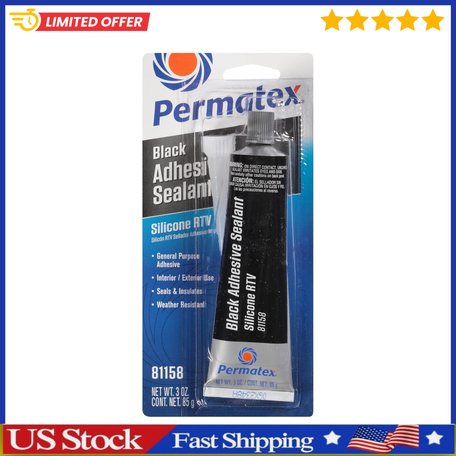 Permatex® Ultra Black® Maximum Oil Resistance RTV Silicone Gasket Maker 3 oz