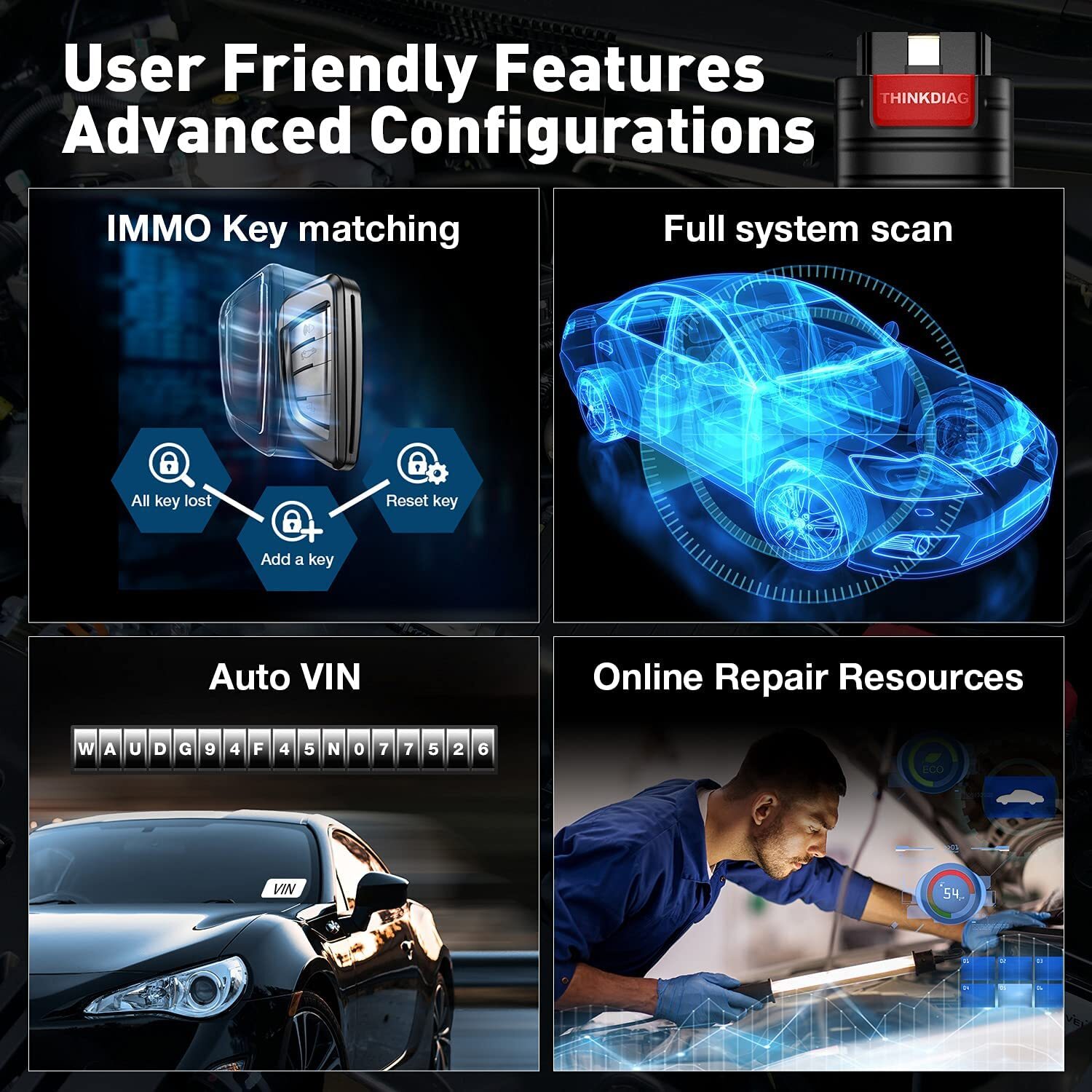 THINKCAR THINKDIAG Bidirectional OBD2 Scanner Diagnostic Tool Full Software free