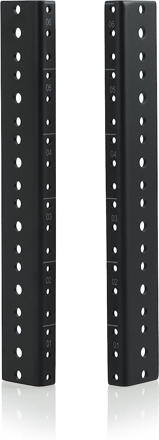 Gator Rackworks Heavy Duty Steel Rack Rail Set; 6U Rack Size (GRW-RACKRAIL-06U)