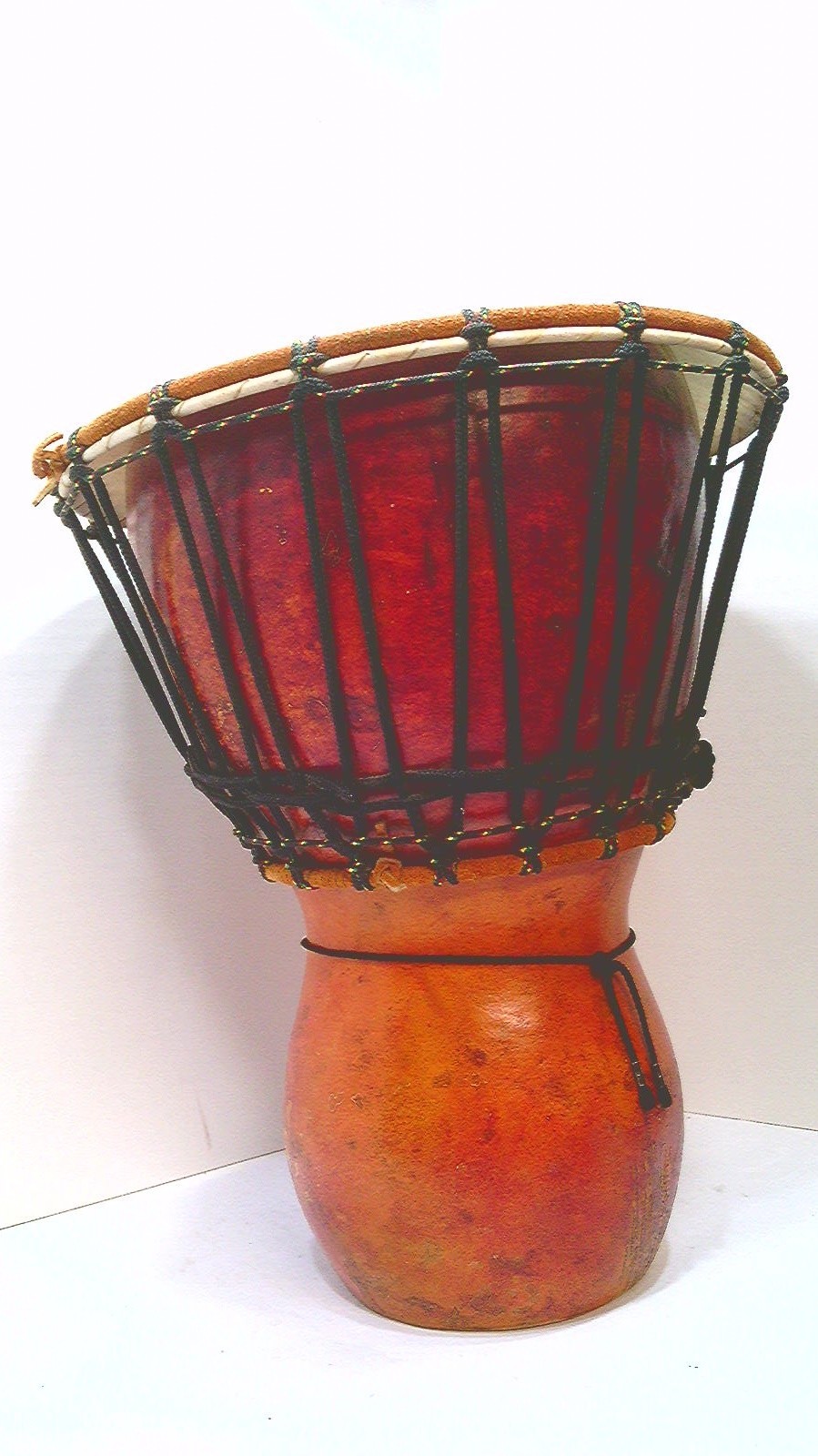 ✅ ✅ African~Gourd Drum~w/ Ropes~15 1/2"