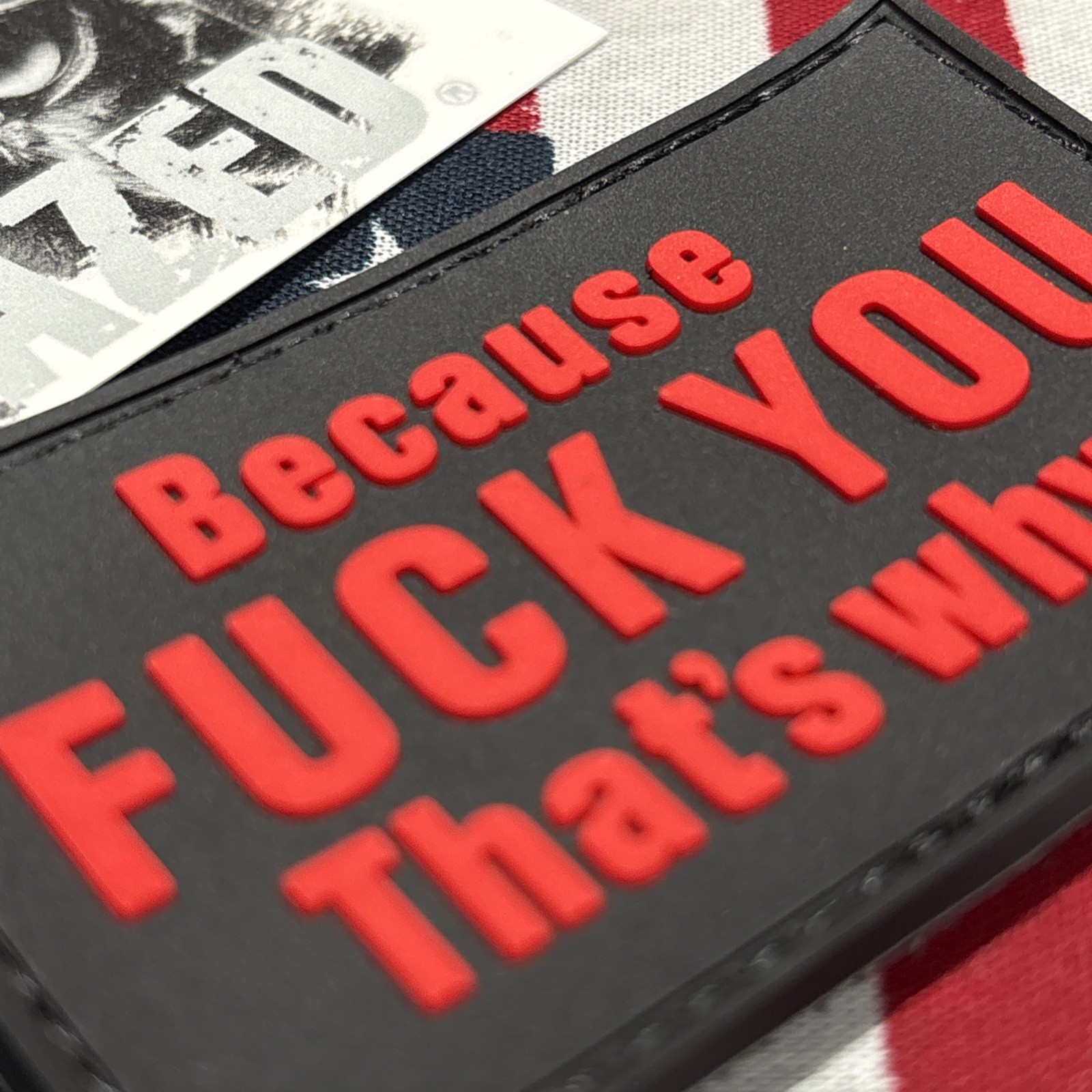 Because That’s Why Blk Red Morale Tactical Hook & Loop Patch High Quality 3d PVC