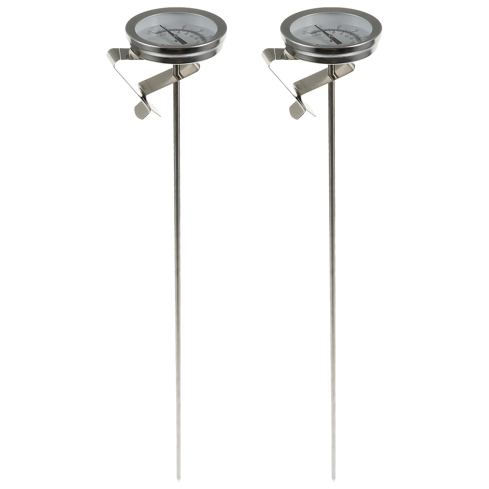 2-Pack Deep Fryer Thermometers Large Dial Stainless Steel Stem Accurate Meat ...