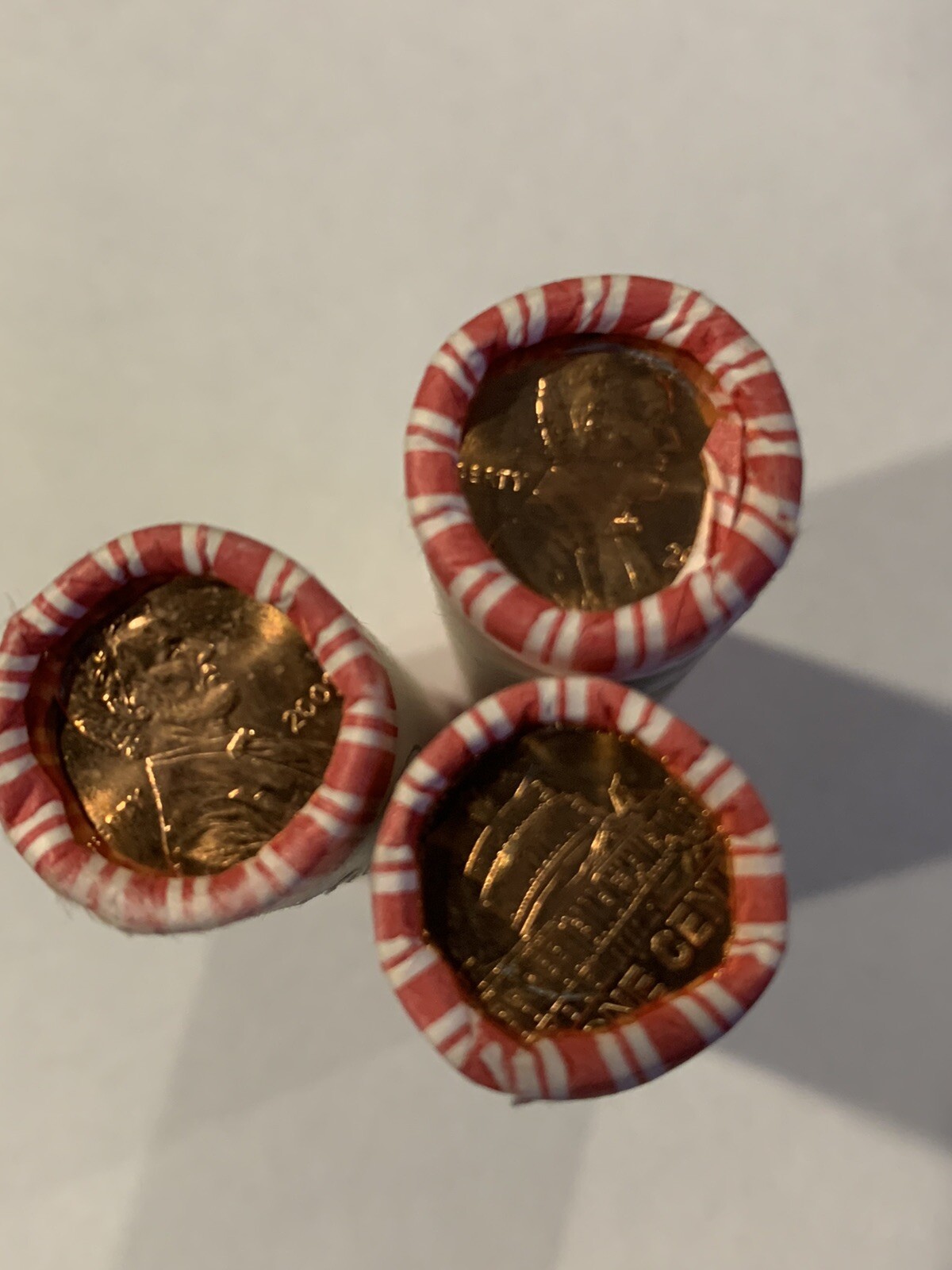 2009 Stamped Cancelled 3 Rolls FDI BU Lincoln Cents LP4 Presidency Low Mintage