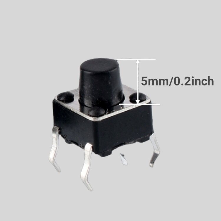 20pcs Momentary Tactile Switch Push Button Switch 4 Pin Mini Micro 6*6*5mm SMD