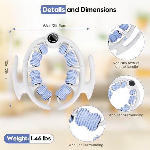 Anti-Cellulite Massage Roller with Detachable Handles | Lymphatic Drainage Blue
