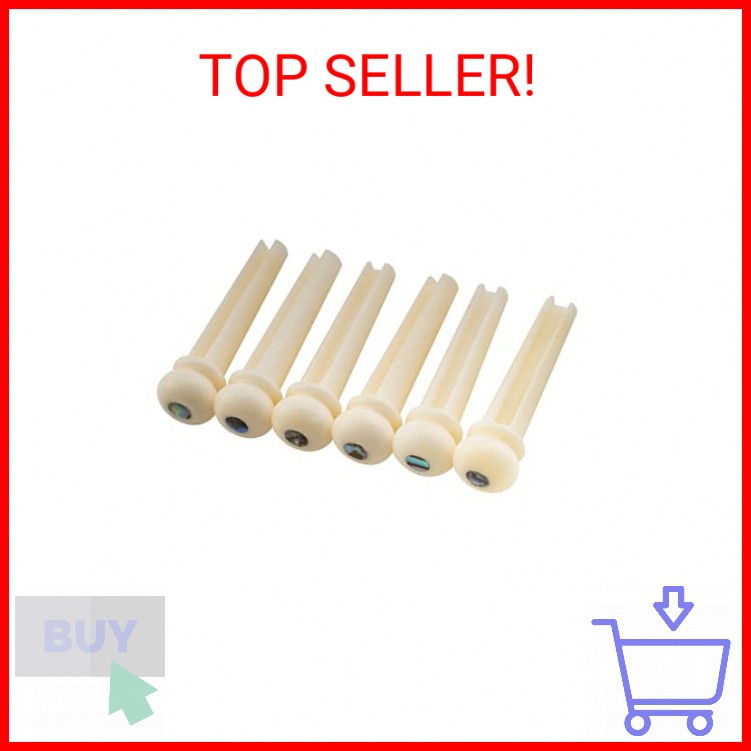 Musiclily Slotted Acoustic Guitar Buffalo Bone Bridge Pins for Martin Taylor Gui