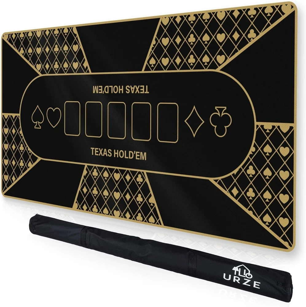 Poker Table Top - Foldable 70" X 35" Texas Hold'Em Poker Mat with Non-Slip Backi