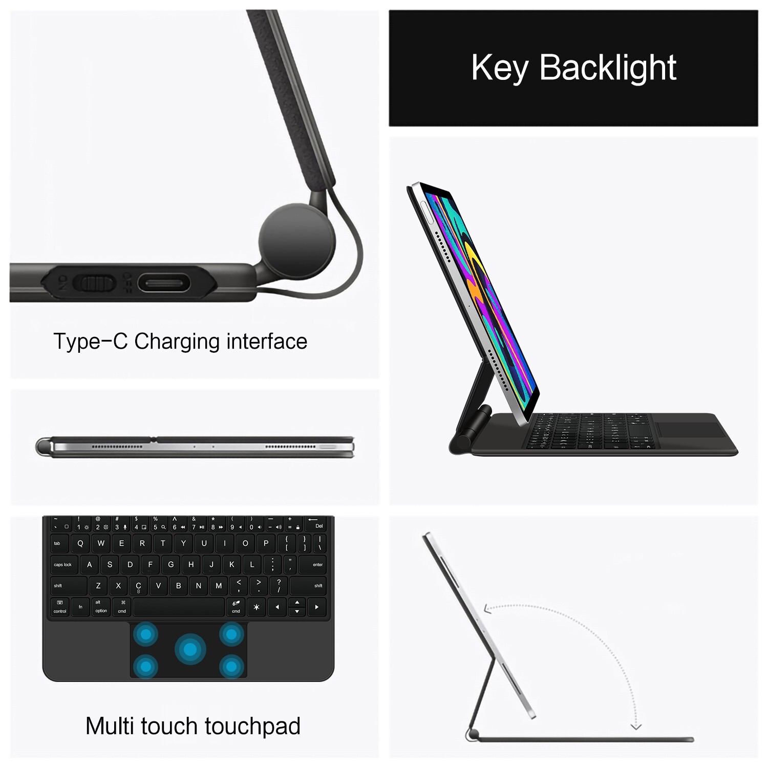 Magic Keyboard For iPad Air (M4) 11-inch Tablet With Stand Case