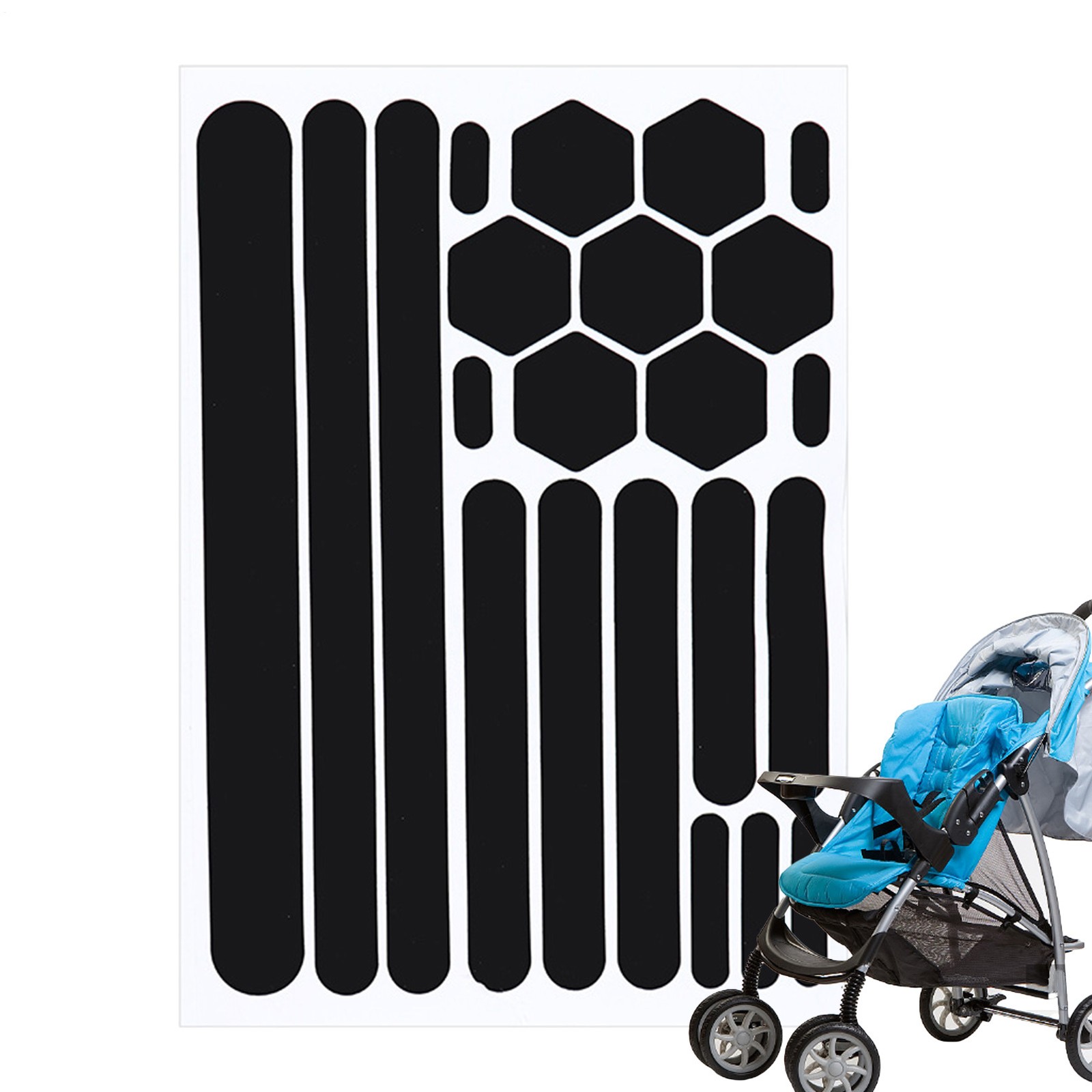 Black Reflective Adhesive Film Tape Kit For Bike Safety Stickers For Nighttime
