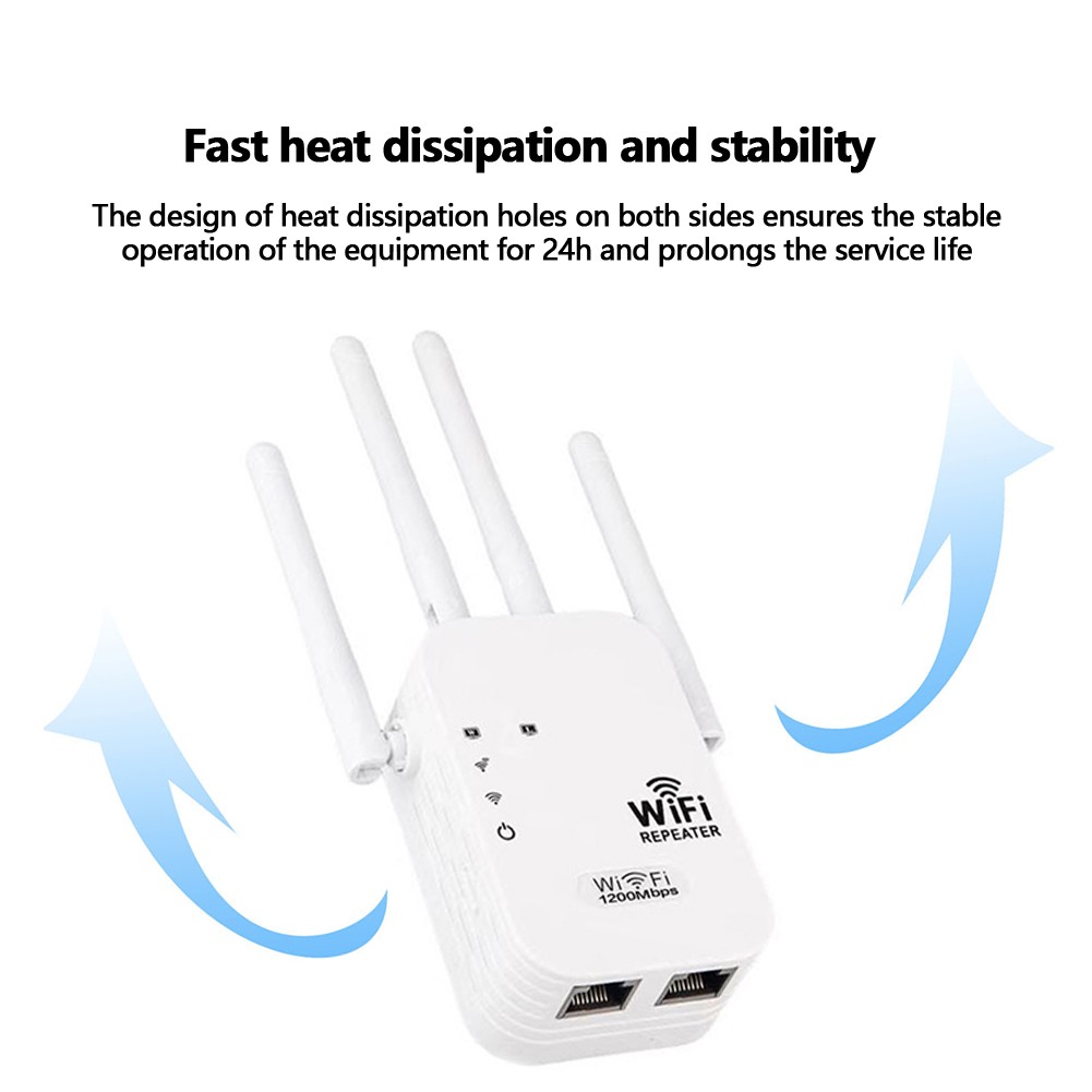 1200Mbps WiFi Range Extender Repeater Wireless Amplifier Router Signal Booster