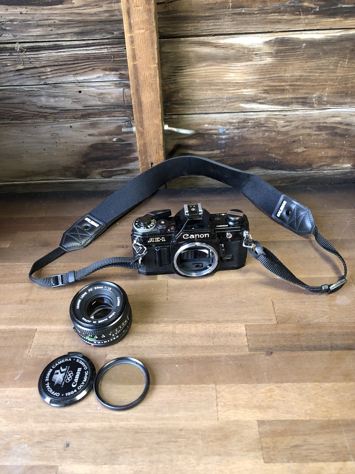 Vintage Black Canon AE-1 Camera + 50mm Lens
