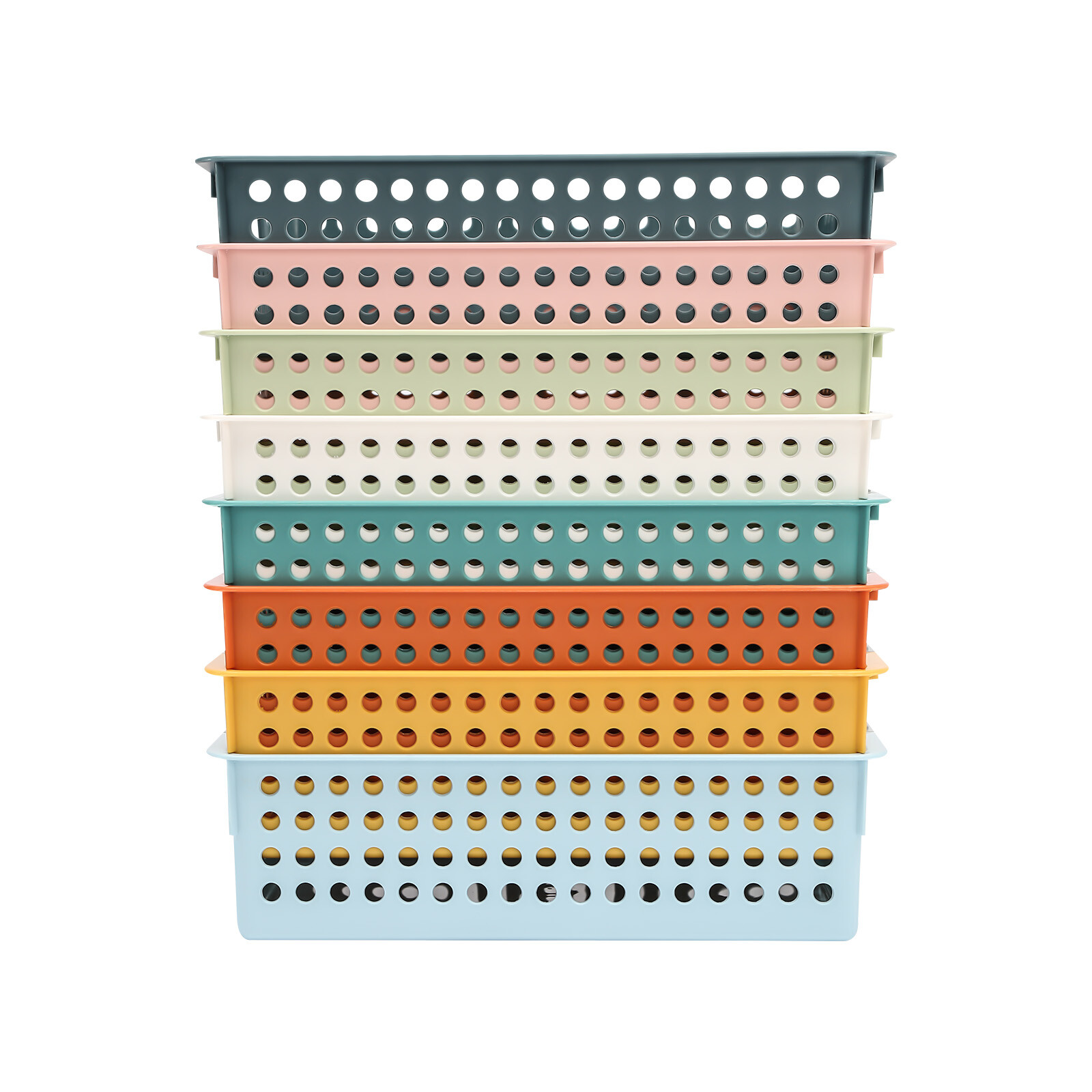 24 Pack Rectangular Classroom Baskets Colorful Organizer Storage Bin Book Baske