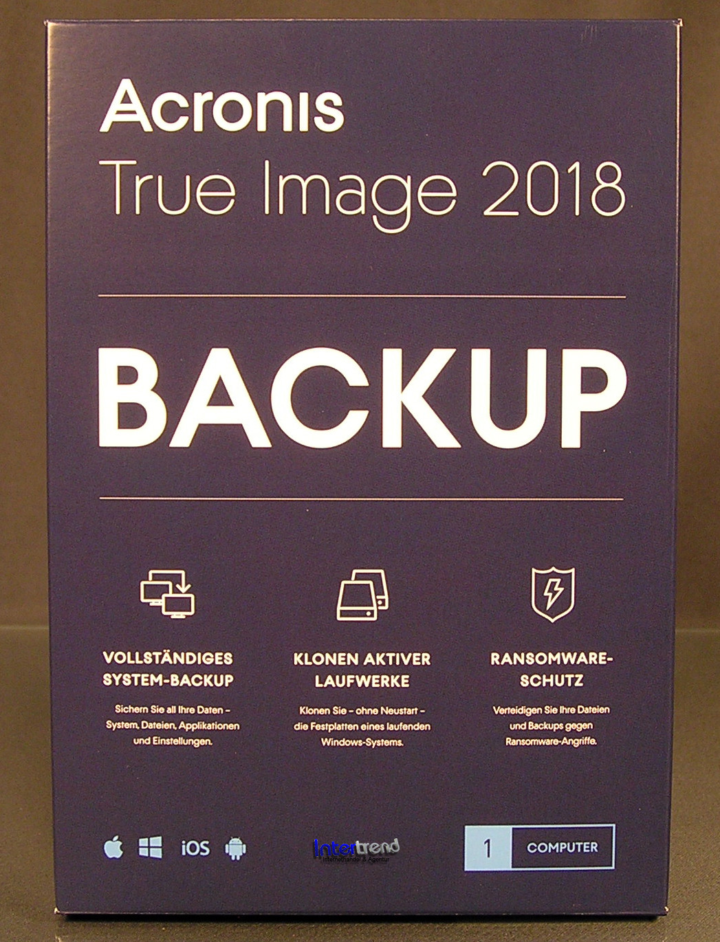 Acronis True Image 2018 Full Version 1 PC/Mac Box, CD + Universal Restore Original Packaging NEW
