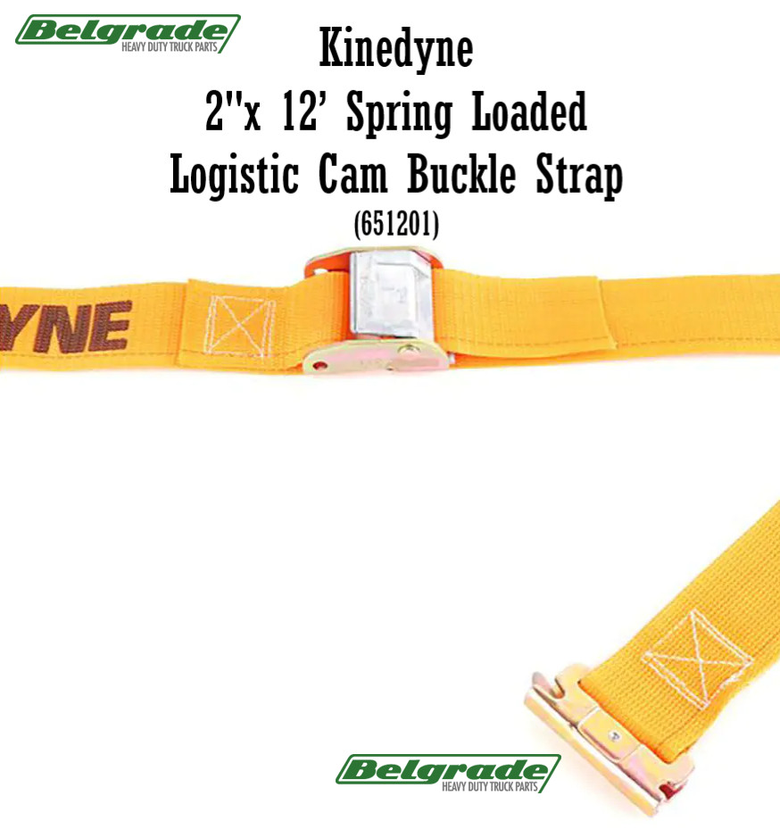 Kinedyne Genuine OEM 651201 2" by 12' Spring Loaded Logistic Cam Buckle Strap