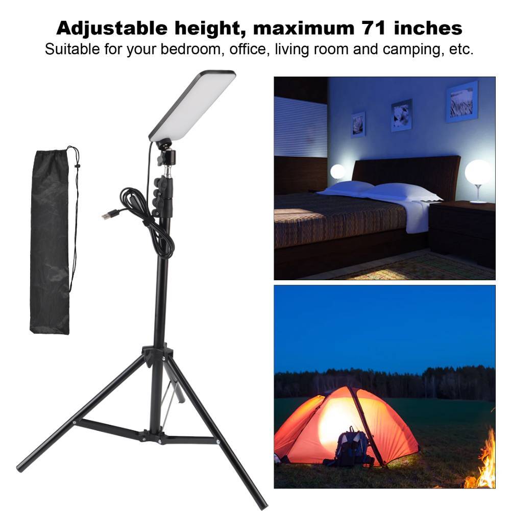71" Telescoping Tripod Work Light 1680 Lumen Portable Camping Light LED USB Lamp