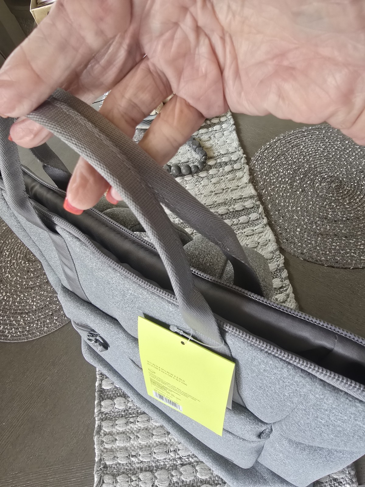 All in Motion Tote Backpack Gray Polyester Zip 16" Laptop Sleeve 3 Pockets