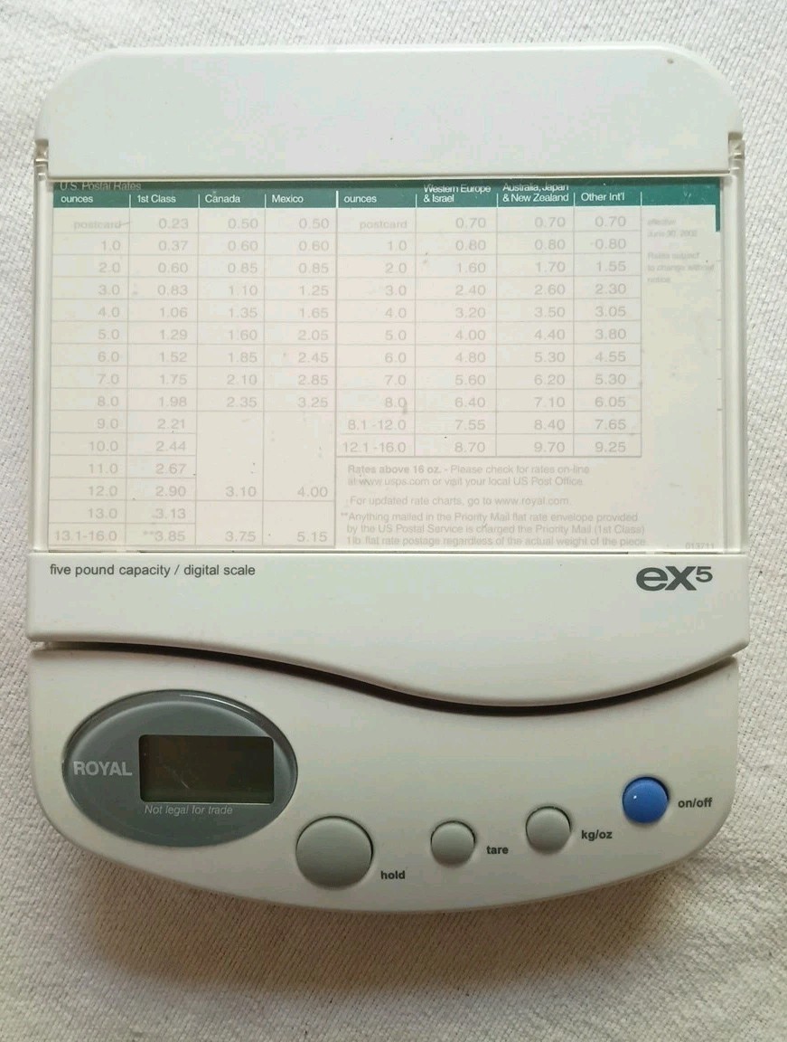 Digital Scale 5 lb Capacity Postal Mail Shipping Kitchen Food Royal EX5