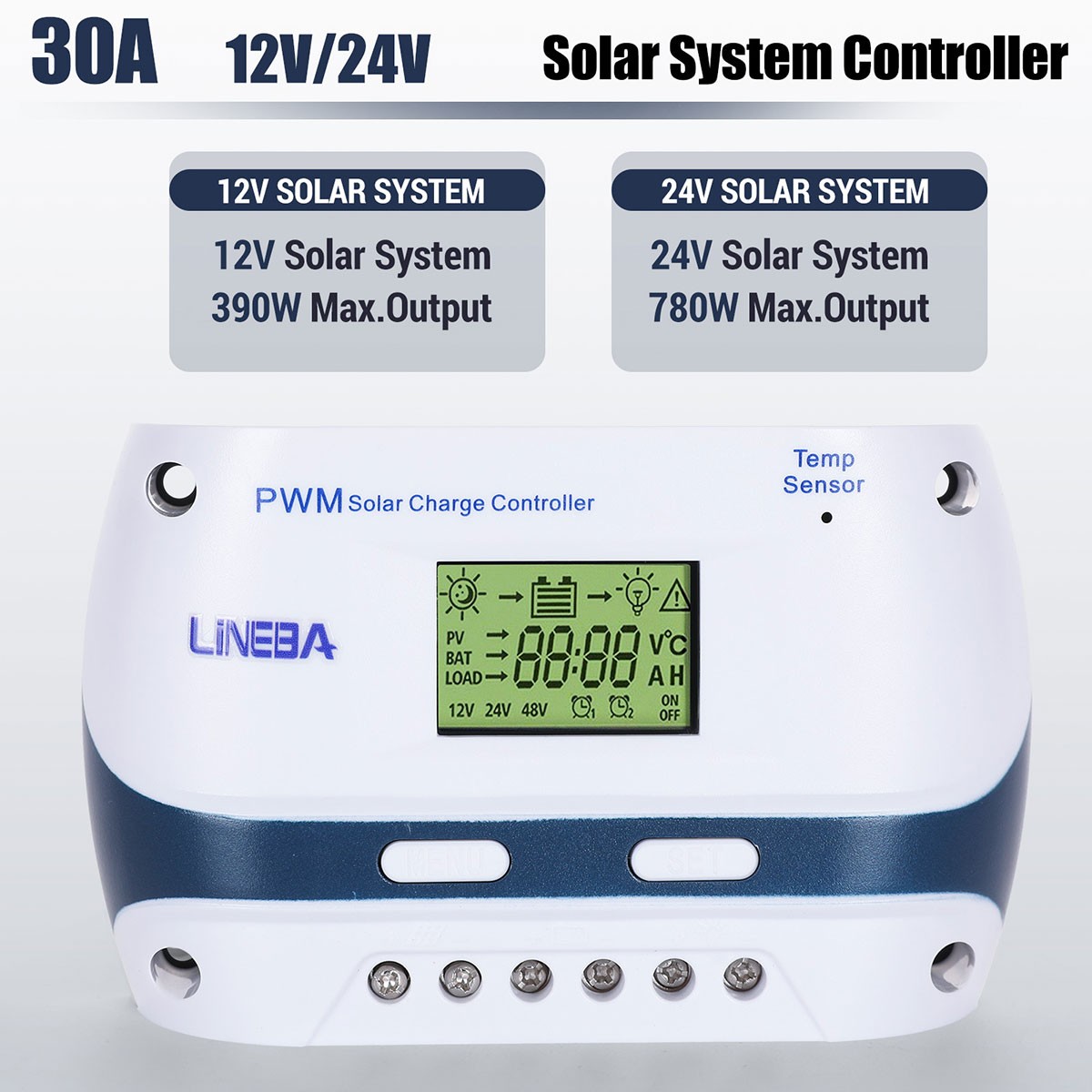 Compact 30A Solar Panel Regulator for Enhanced Battery Life and Efficiency