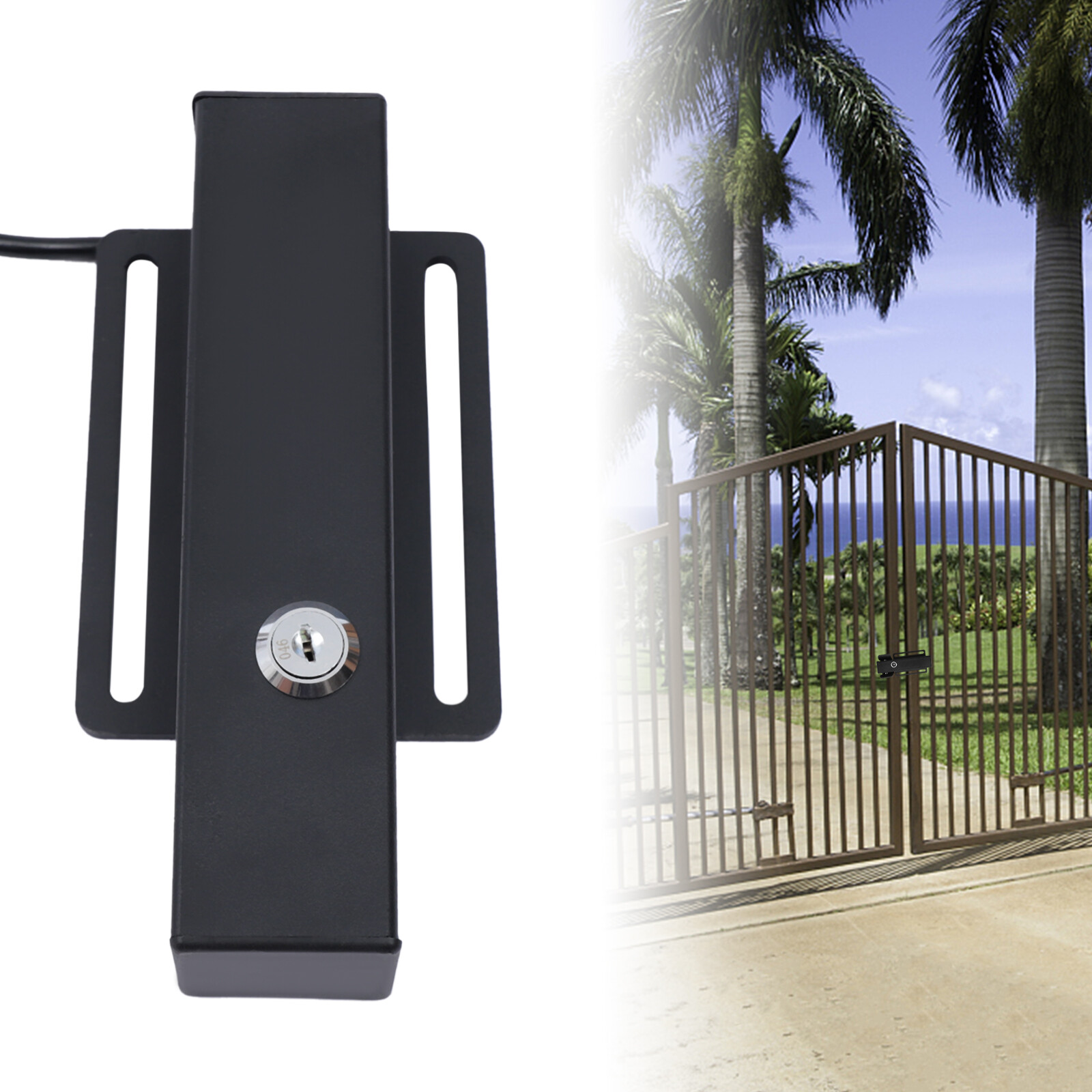 Automatic Gate Lock DS02 for Swing Gates with Manual Keys Secure Rolling Teeth