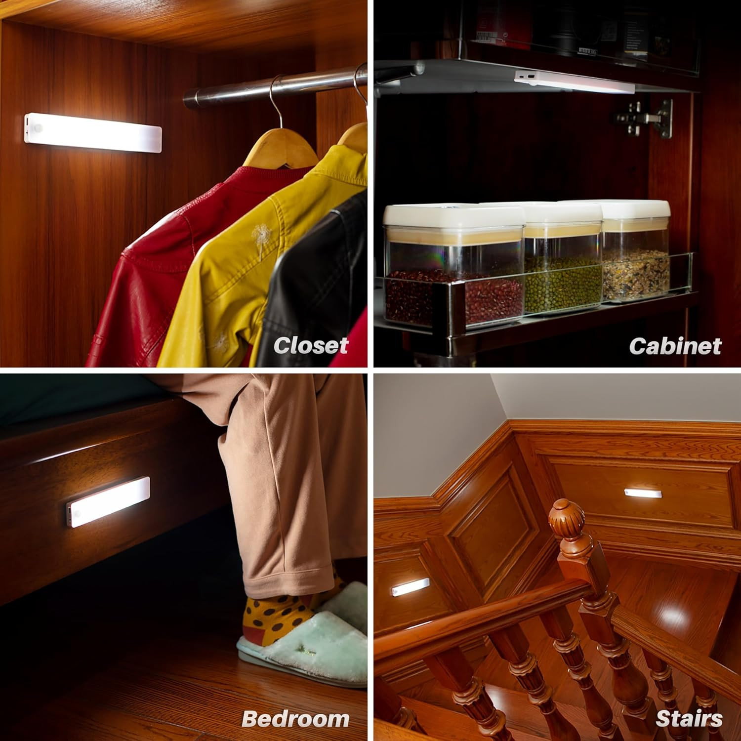 STAR-SPANGLED under Cabinet Lighting Rechargeable, 8 Inch Motion Sensor Lights I