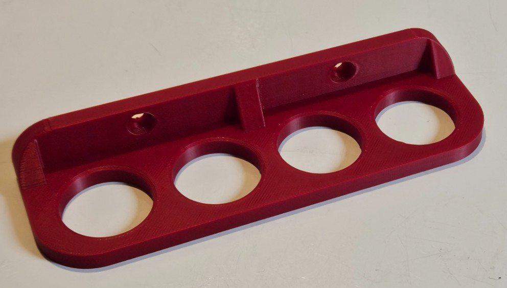Reloading Die Holder, 4 die capacity. Screw mount, fits Lee and Hornady locks.