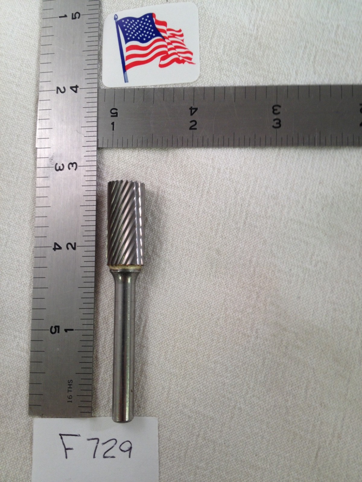 1 NEW FALCON / SGS 1/4" SHANK CARBIDE BURR SB-4  SINGLE CUT. END CUT.   (F729)