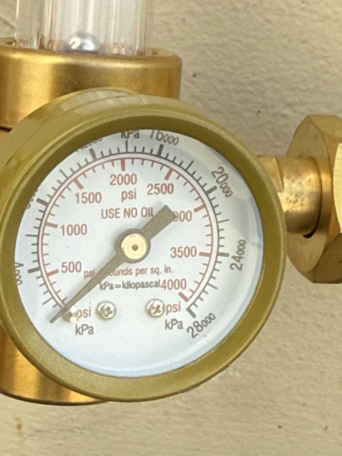 CO2 Argon Flow Meter Gas Regulator Gauge & 10’ Welding Gas Hose CGA 580 Mig Tig