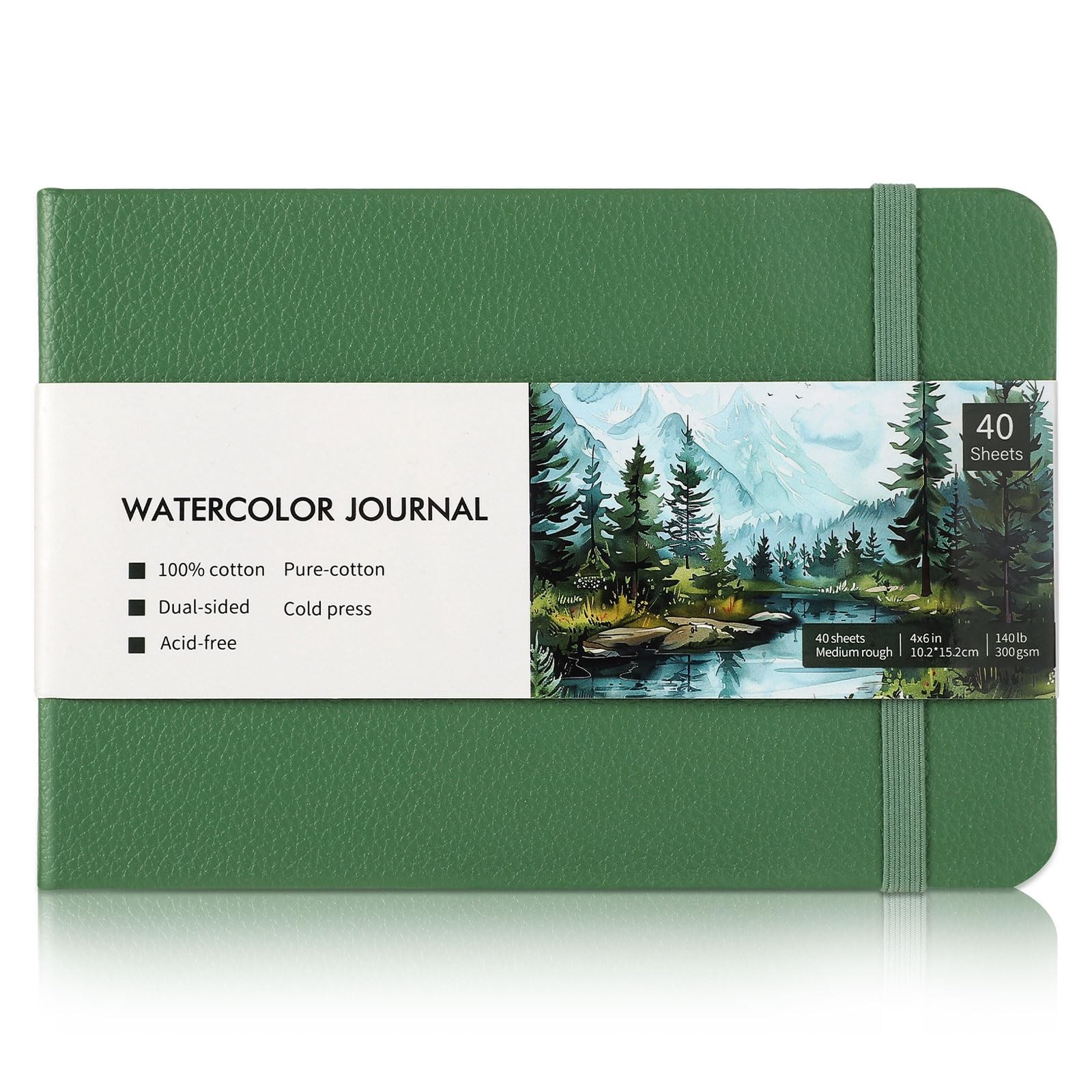 Watercolor Journal 40 Sheets 4x6 Inch 140lb Cold Press Sketchbook Notebook