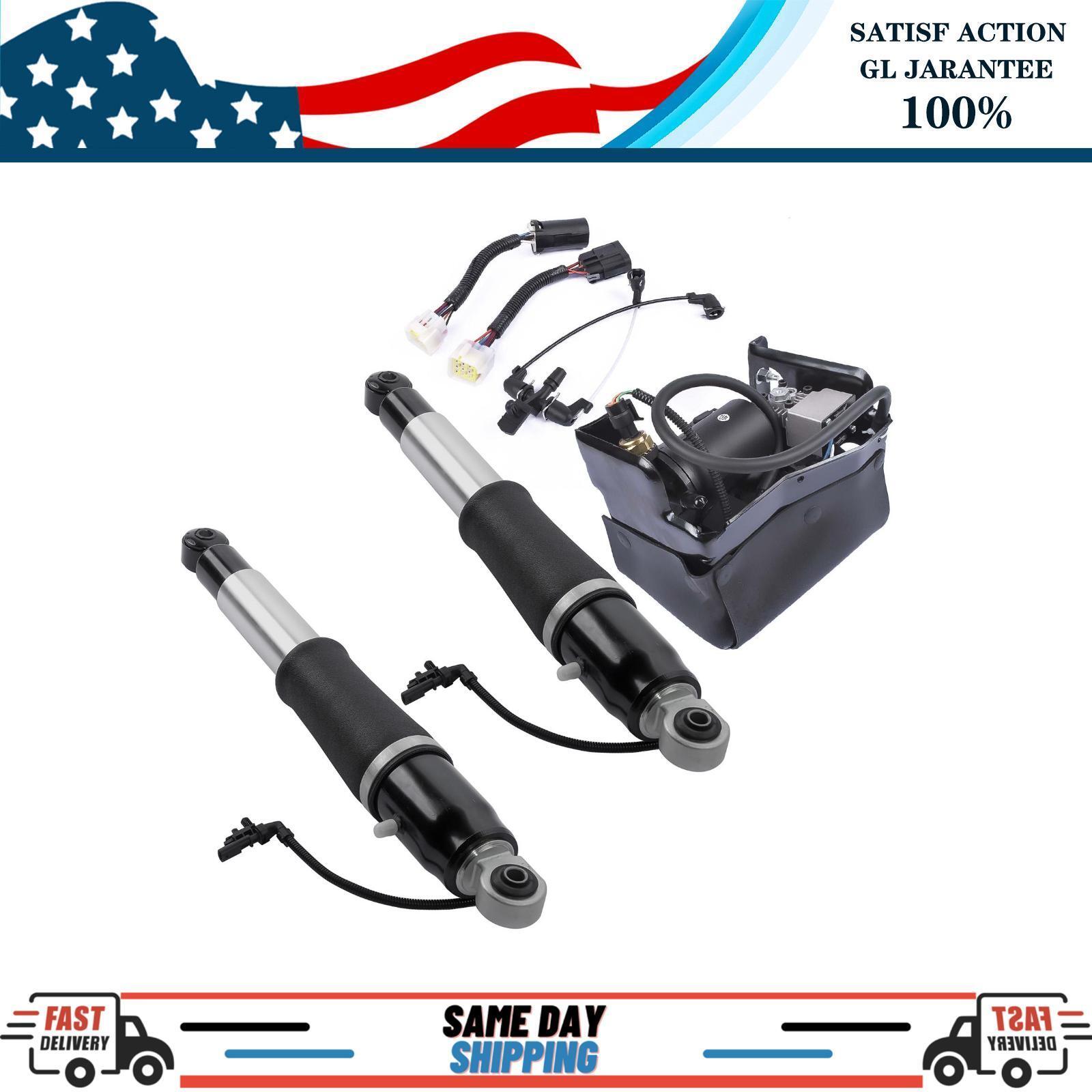 Rear Air Shock Struts + Compressor Pump For Chevy Tahoe GMC Yukon 2015-2019