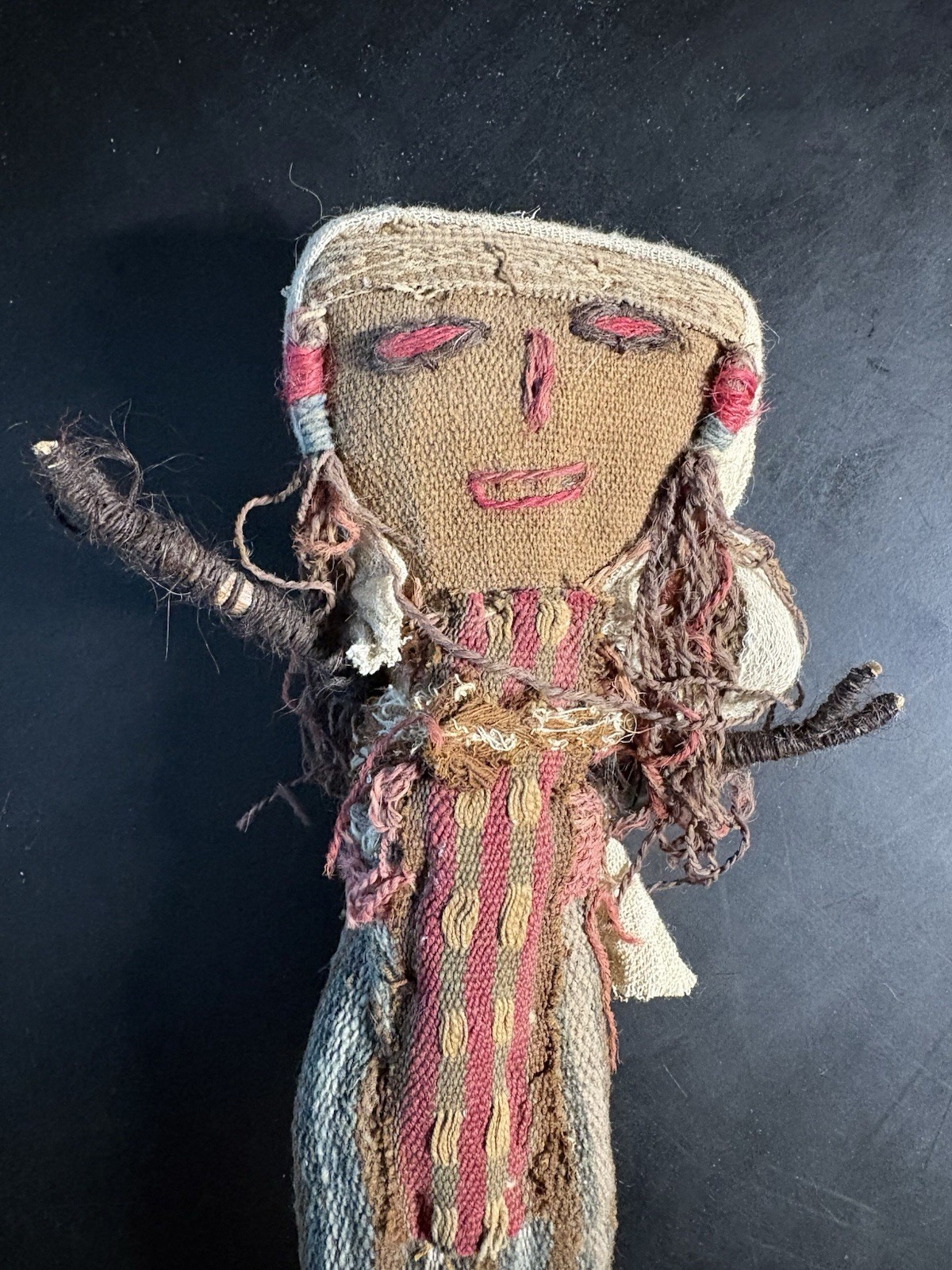 Chancay Peruvian Burial Dolls Cotton Fabric Funeral 10”