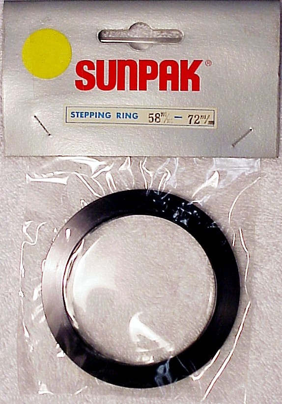 58-72mm Step up Ring | Sunpak made in Japan | Best Machining | NOS | New | $6.95