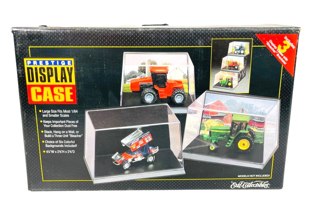 Ertl Display Cases  - (3) Cases Up to 1/64 Scale Fit Together 'Bleacher Style'