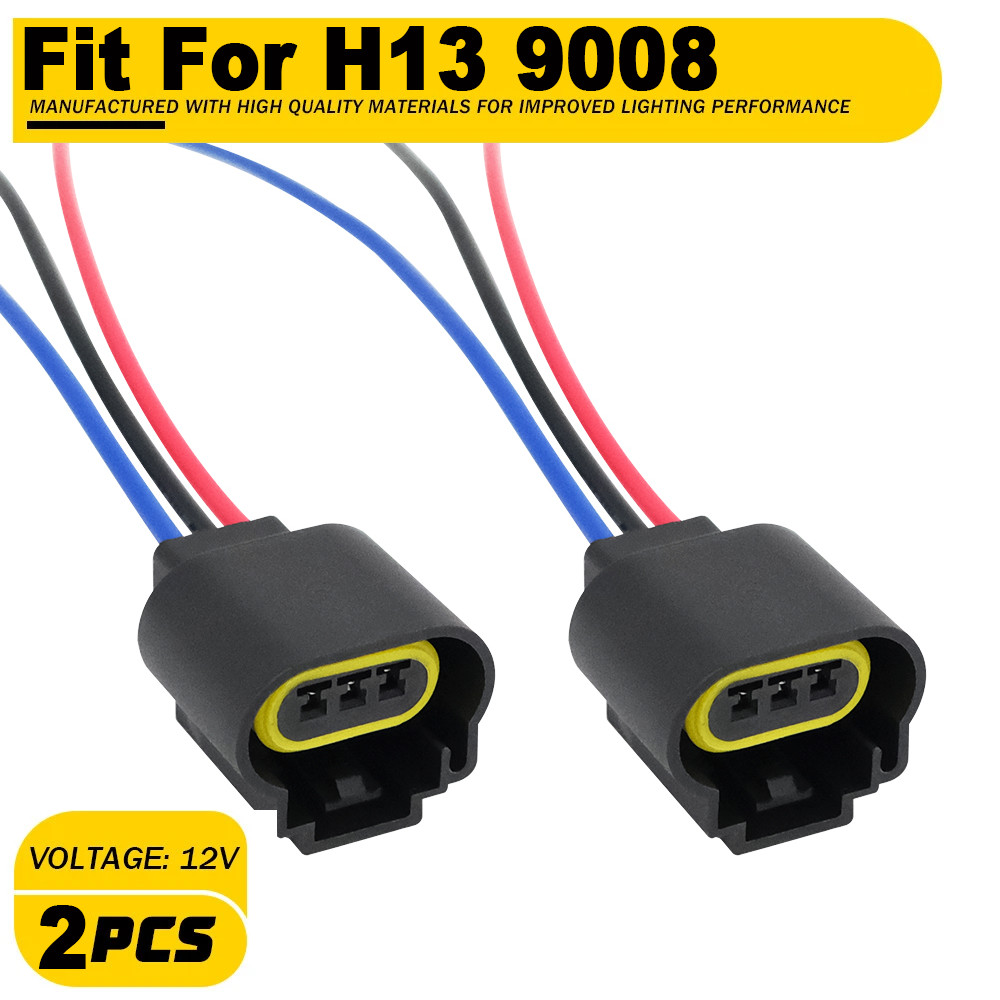 Harness 9008 Head Light Bulb Plug Repair H13 Socket Wire Pigtail Female for Ford