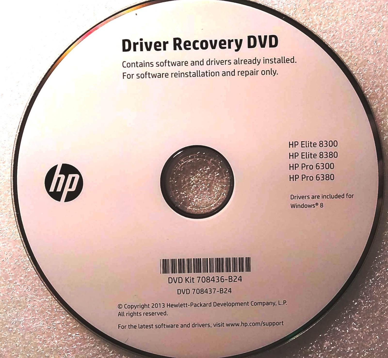 HP Elite 8300 8380 Pro 6300 6380 Applications & Drivers Recovery DVD Windows