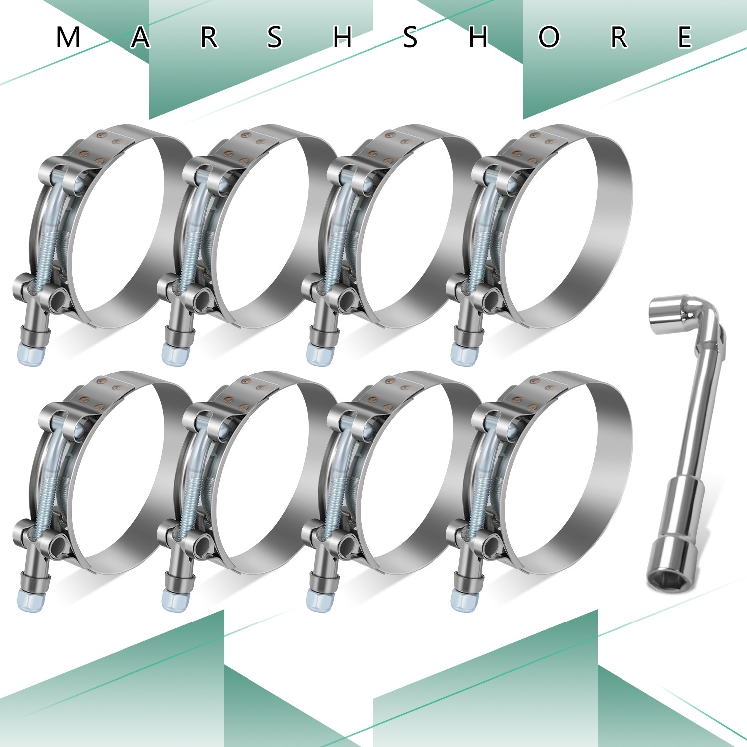 8PC 2.5"Stainless T-Bolt Clamp Intake Turbo Intercooler Silicone Hose Coupler